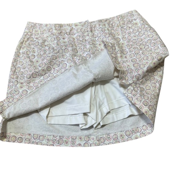 Slazenger Women's Sz 10 Golf Skirt Skort White Geometric Circles Print - Picture 3 of 11